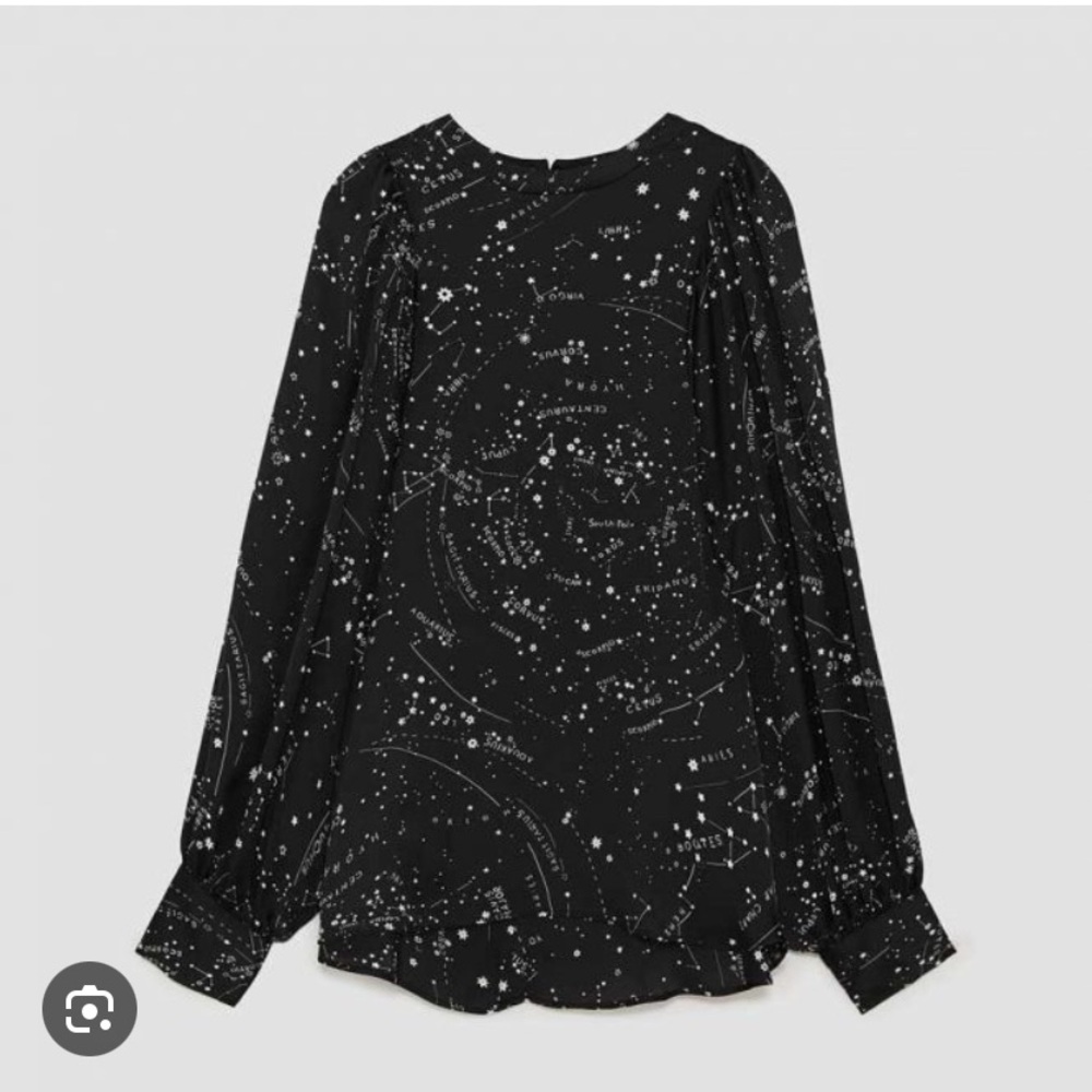 Zara silk satin batwing blouse